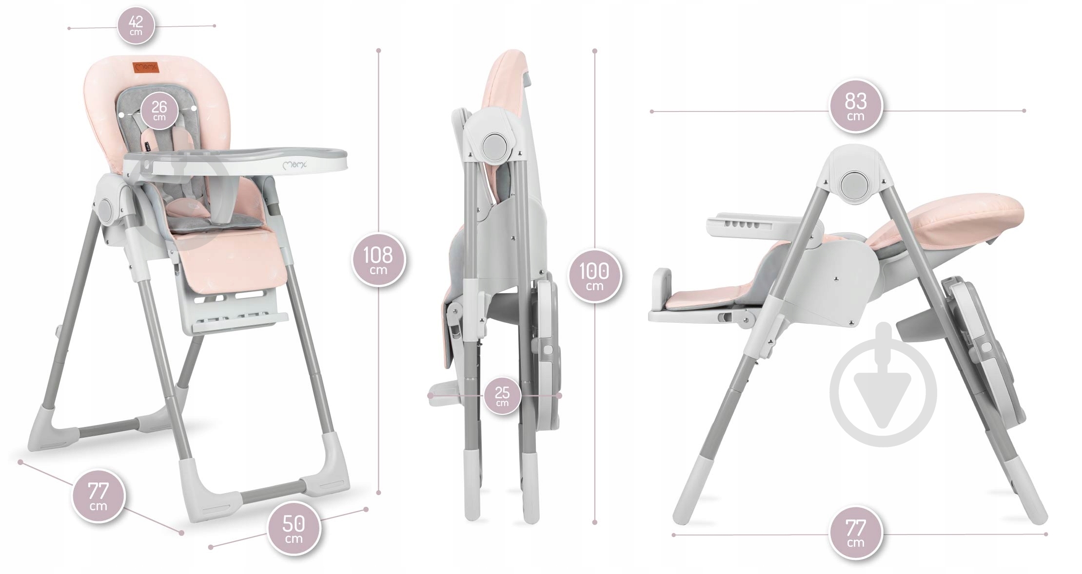 Стульчик для кормления MoMi Yumtis pink - фото 6