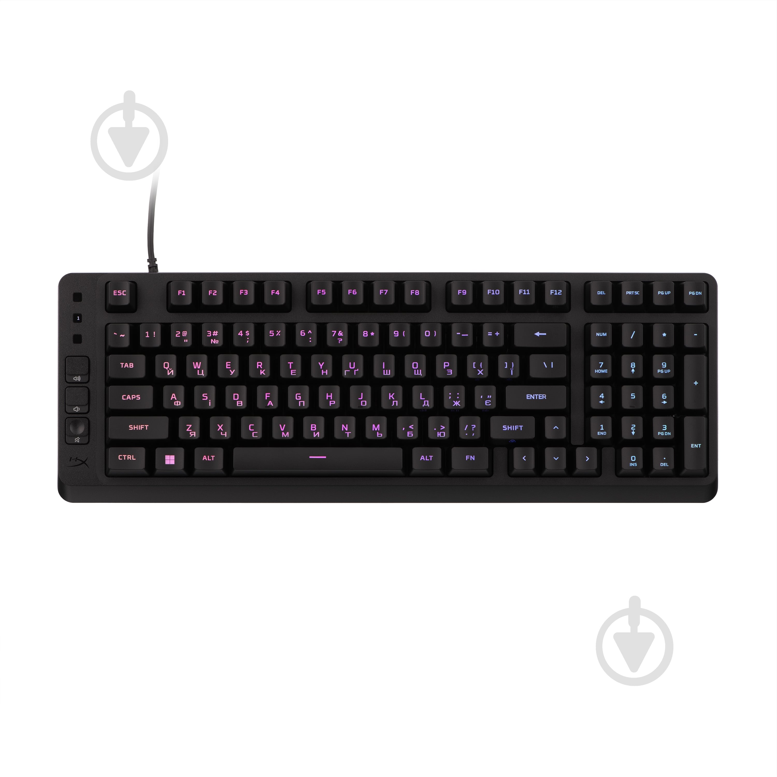 Клавиатура HyperX Eve 1800 USB RGB (B7JE0AA) black - фото 1 Клавиатура HyperX Eve 1800 USB RGB (B7JE0AA) black - фото 1