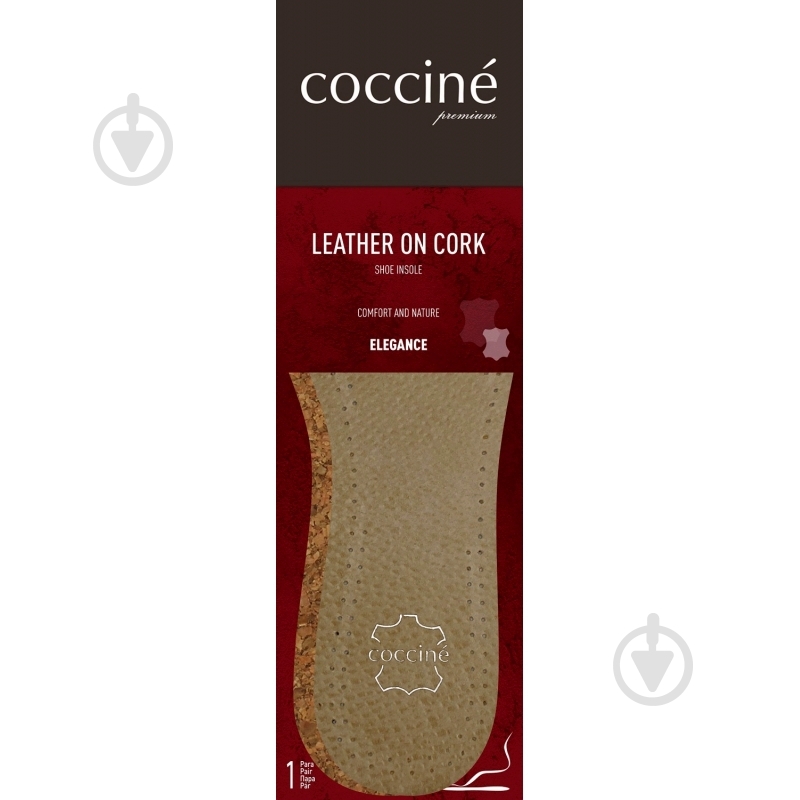 Стельки кожаные LEATHER ON CORK COCCINE р.35-36 - фото 2 Стельки кожаные LEATHER ON CORK COCCINE р.35-36 - фото 2