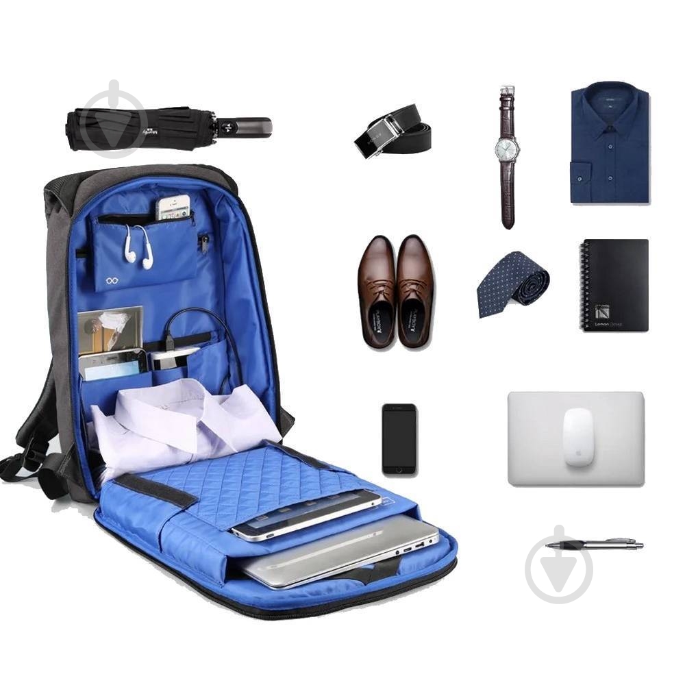 Рюкзак для ноутбука Kingsons Laptop backpack 13.3" light grey (KS3149W-D13L) - фото 6