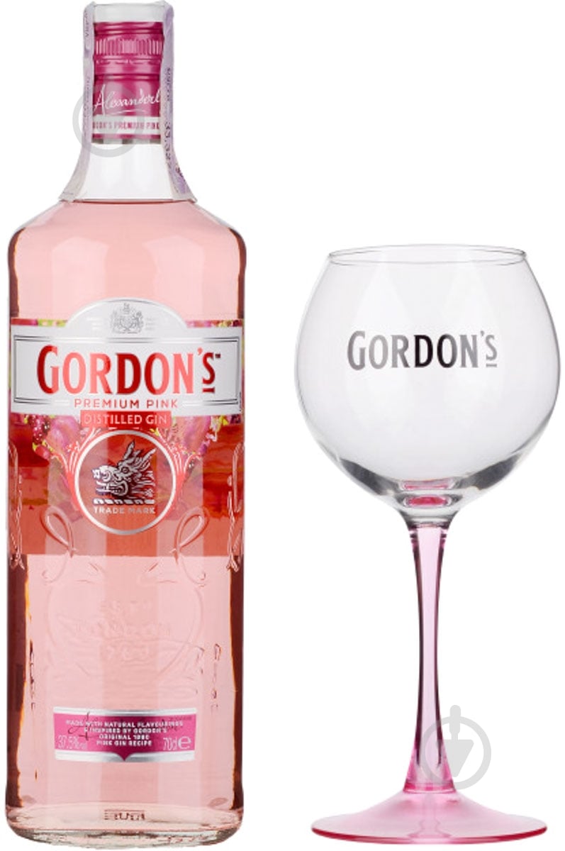 Джин Gordon’s Premium Pink + 1 бокал 0,7 л - фото 1