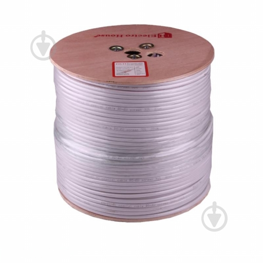 Кабель телевизионный ElectroHouse RG-6U 1x1,02 EH-11 RG-6U медная сталь CCS - фото 1