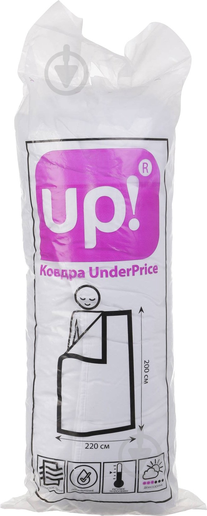 Одеяло 200x220 см UP! (Underprice) белый - фото 1