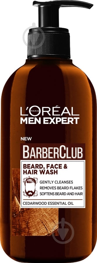 Шампунь L'Oreal Paris Men Expert Barber Club очищающий 200 мл - фото 1 Шампунь L'Oreal Paris Men Expert Barber Club очищающий 200 мл - фото 1