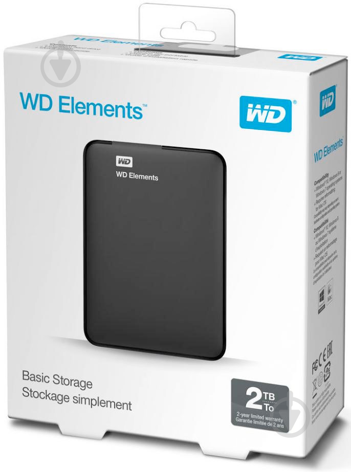 ᐉ Зовнішній жорсткий диск Western Digital Elements Portable 2 ТБ