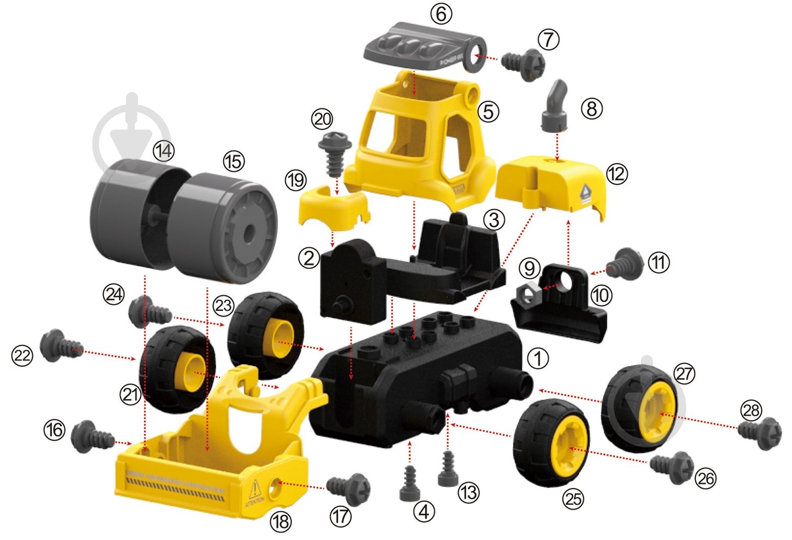 Конструктор DIY Spatial Creativity Каток з електричним двигуном CJ-1365033 - фото 3 Конструктор DIY Spatial Creativity Каток з електричним двигуном CJ-1365033 - фото 3