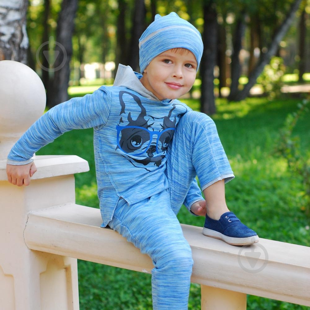 Шапочка Minikin р.47-49 синий с серым 171030747 - фото 2