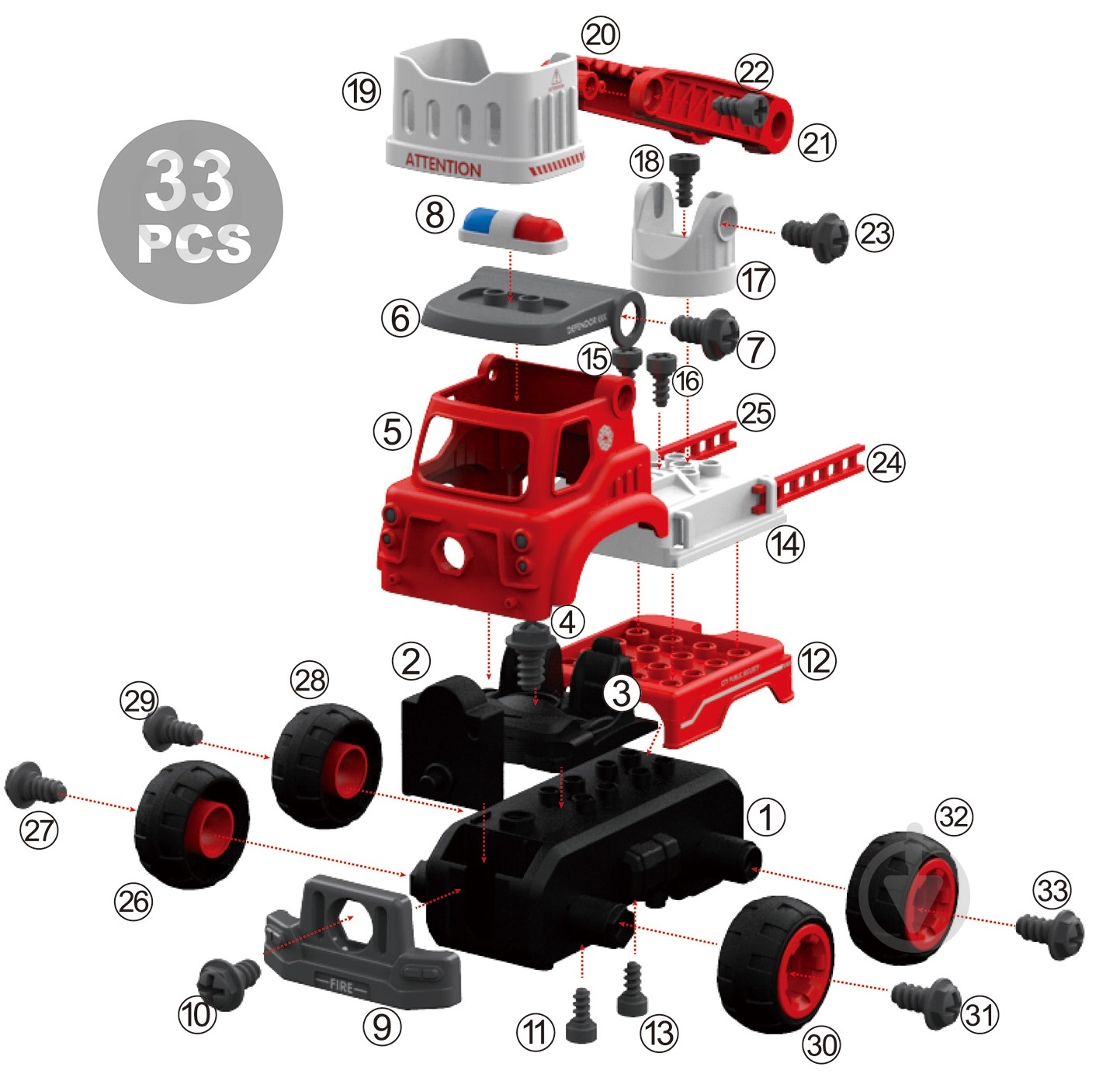 Конструктор DIY Spatial Creativity Пожежний кран з електричним двигуном CJ-1365105 - фото 3 Конструктор DIY Spatial Creativity Пожежний кран з електричним двигуном CJ-1365105 - фото 3