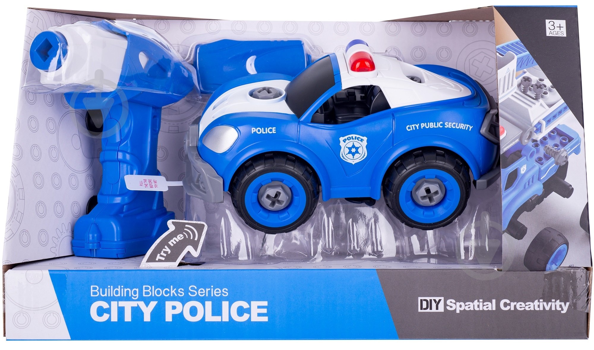 Конструктор DIY Spatial Creativity Поліцейська машина з електричним двигуном CJ-1365063 - фото 4