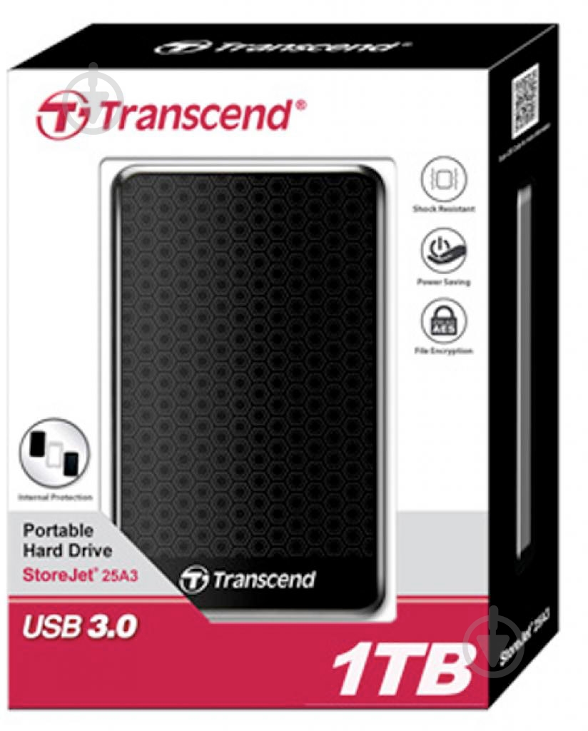 Внешний жесткий диск Transcend StoreJet 2 ТБ 2,5" USB 3.0USB 3.1 (TS2TSJ25A3K) black - фото 3 Внешний жесткий диск Transcend StoreJet 2 ТБ 2,5" USB 3.0USB 3.1 (TS2TSJ25A3K) black - фото 3