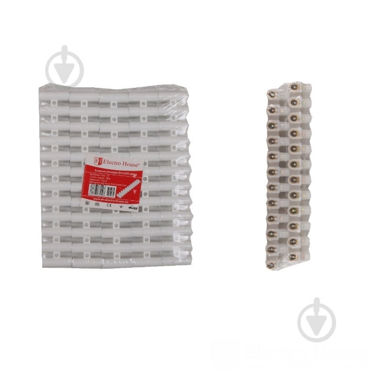 Колодка клеммная ElectroHouse 30A-16mm2 EH-CPP-0016 белый - фото 1