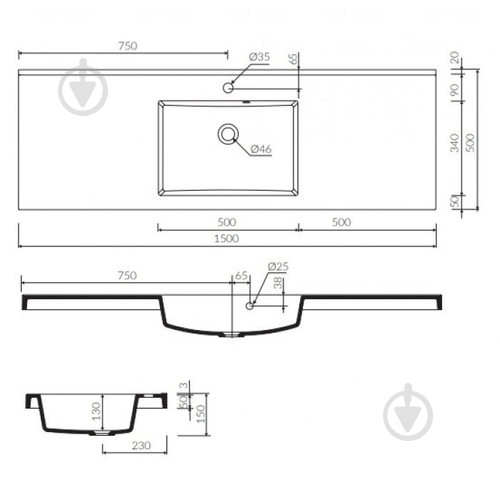 Умывальник Marmorin Greta 1500 - фото 2
