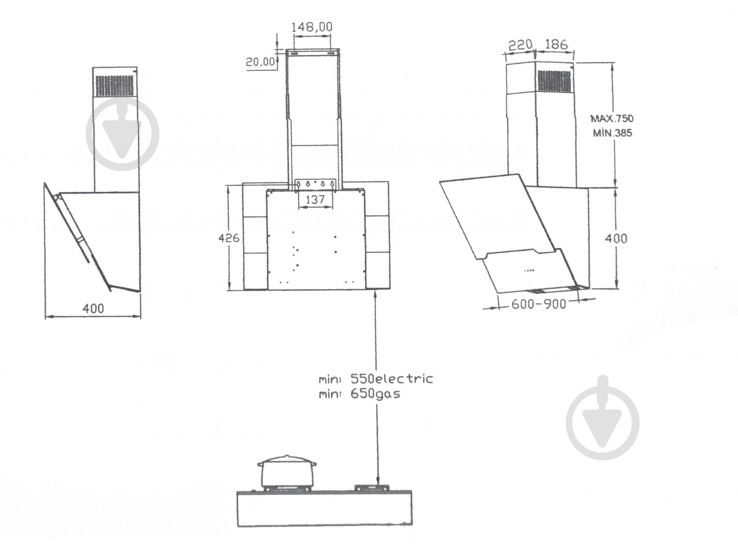 Вытяжка Borgio RNT-SU 60 Ivory - фото 5