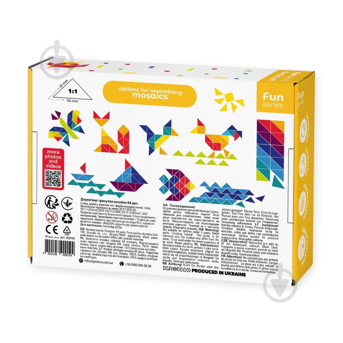 Игра деревянная Igroteco треугольная мозаика 64 эл 900194 - фото 2 Игра деревянная Igroteco треугольная мозаика 64 эл 900194 - фото 2