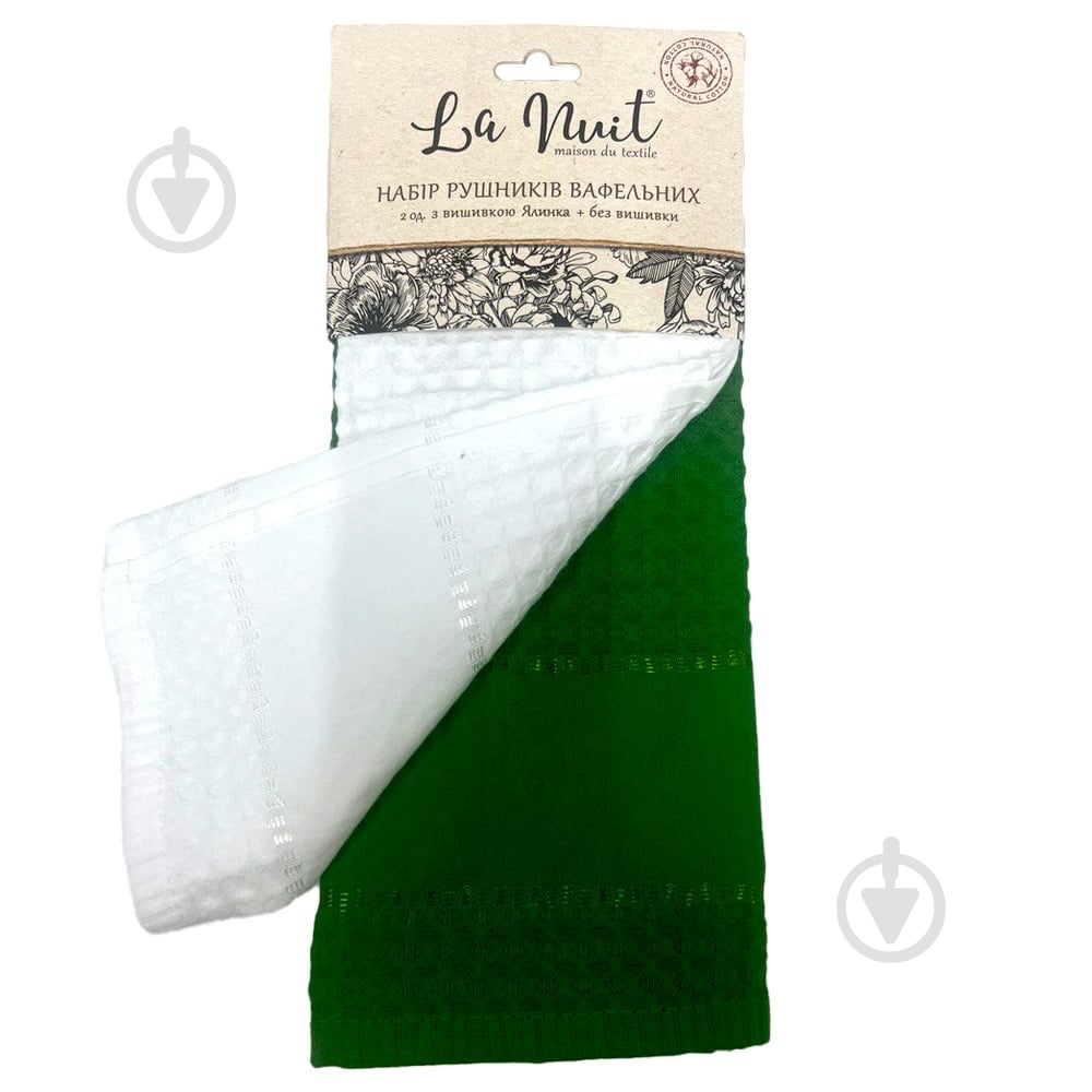 Набор полотенец вафельных Елка 2 шт. 40x60 см La Nuit белый с рисунком - фото 2 Набор полотенец вафельных Елка 2 шт. 40x60 см La Nuit белый с рисунком - фото 2