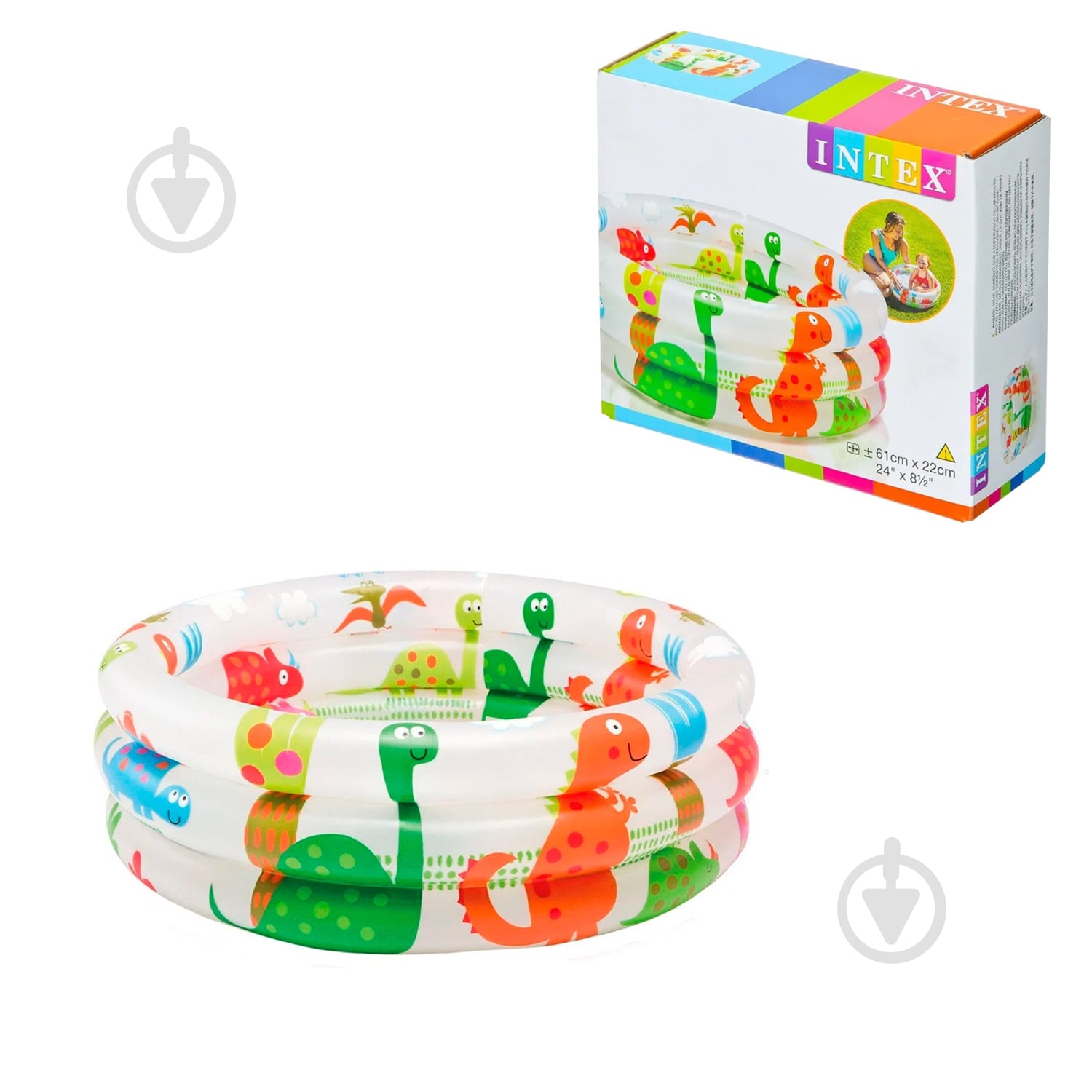 Бассейн надувной Intex Динозавры 61х22 см 57106 - фото 1