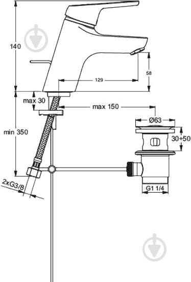 Смеситель для умывальника Ideal Standard В9560AA CERASPRINT - фото 2 Смеситель для умывальника Ideal Standard В9560AA CERASPRINT - фото 2