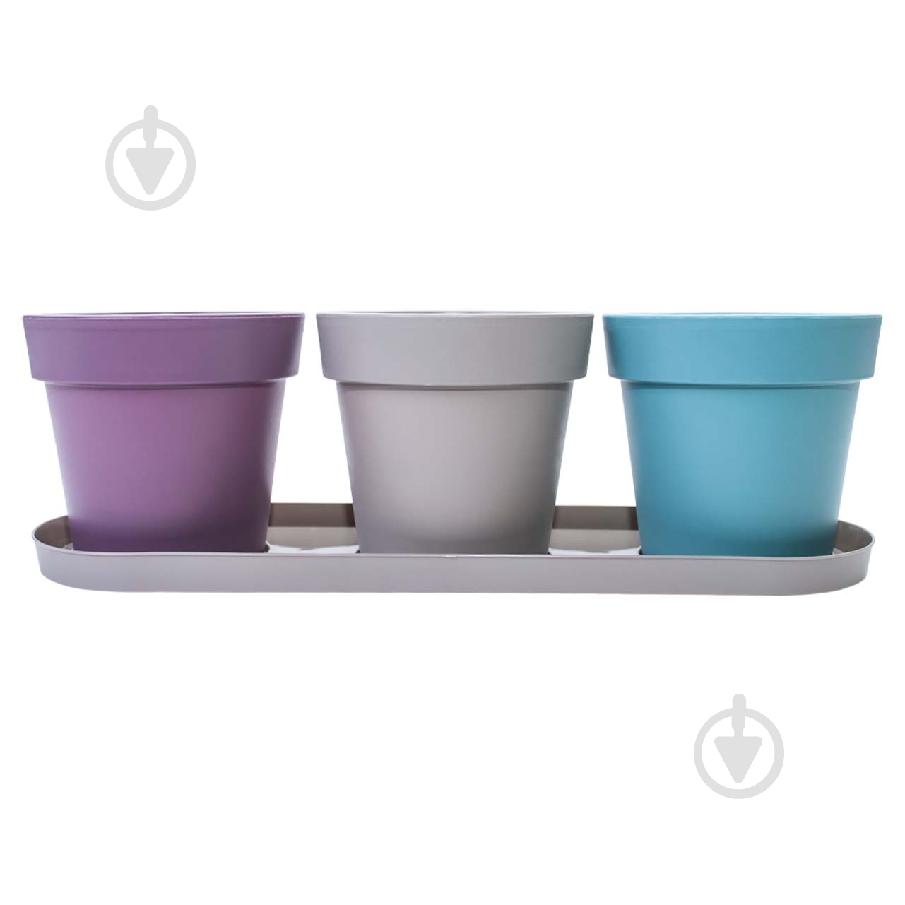 Набір горщиків Алеана Городик на підвіконні 3 шт. круглий какао/фуксія/синій - фото 1 Набір горщиків Алеана Городик на підвіконні 3 шт. круглий какао/фуксія/синій - фото 1