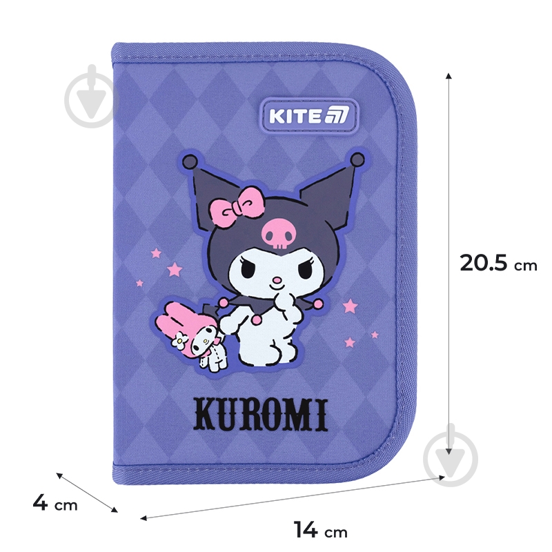 ᐉ Пенал школьный Kuromi 1 отворот HK25-621-2 KITE фиолетовый