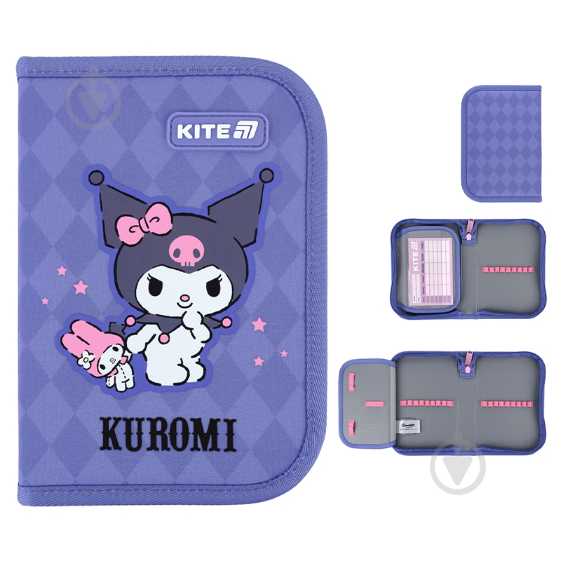 ᐉ Пенал шкільний Kuromi 1 відворот HK25-621-2 KITE фіолетовий