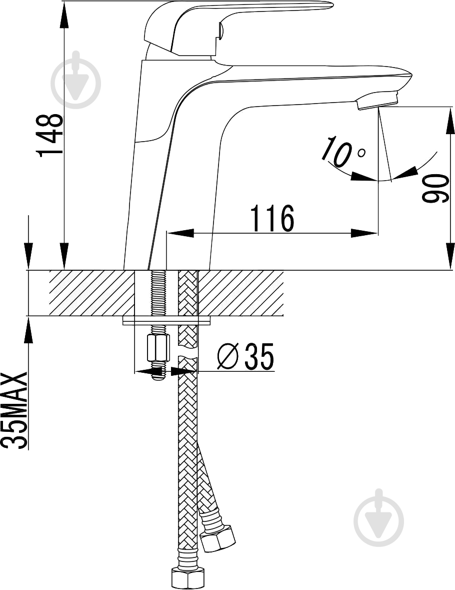 Смеситель для умывальника Imprese Nova Opava 05075 - фото 2 Смеситель для умывальника Imprese Nova Opava 05075 - фото 2
