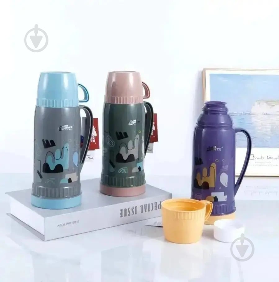 Термос детский Supretto для напитков с ручкой и чашкой 1 л хаки с кофейным (82790003) - фото 5 Термос детский Supretto для напитков с ручкой и чашкой 1 л хаки с кофейным (82790003) - фото 5