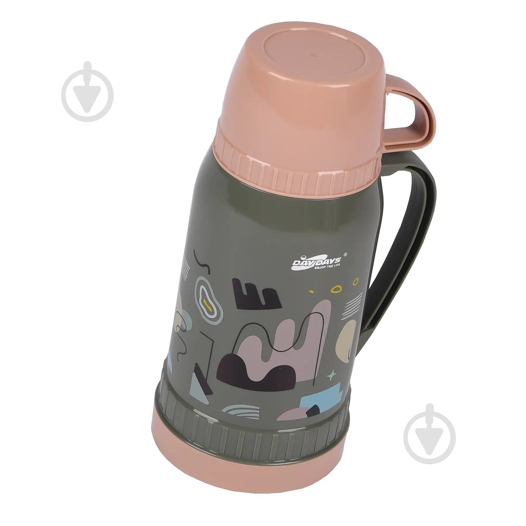 Термос детский Supretto для напитков с ручкой и чашкой 1 л хаки с кофейным (82790003) - фото 2 Термос детский Supretto для напитков с ручкой и чашкой 1 л хаки с кофейным (82790003) - фото 2