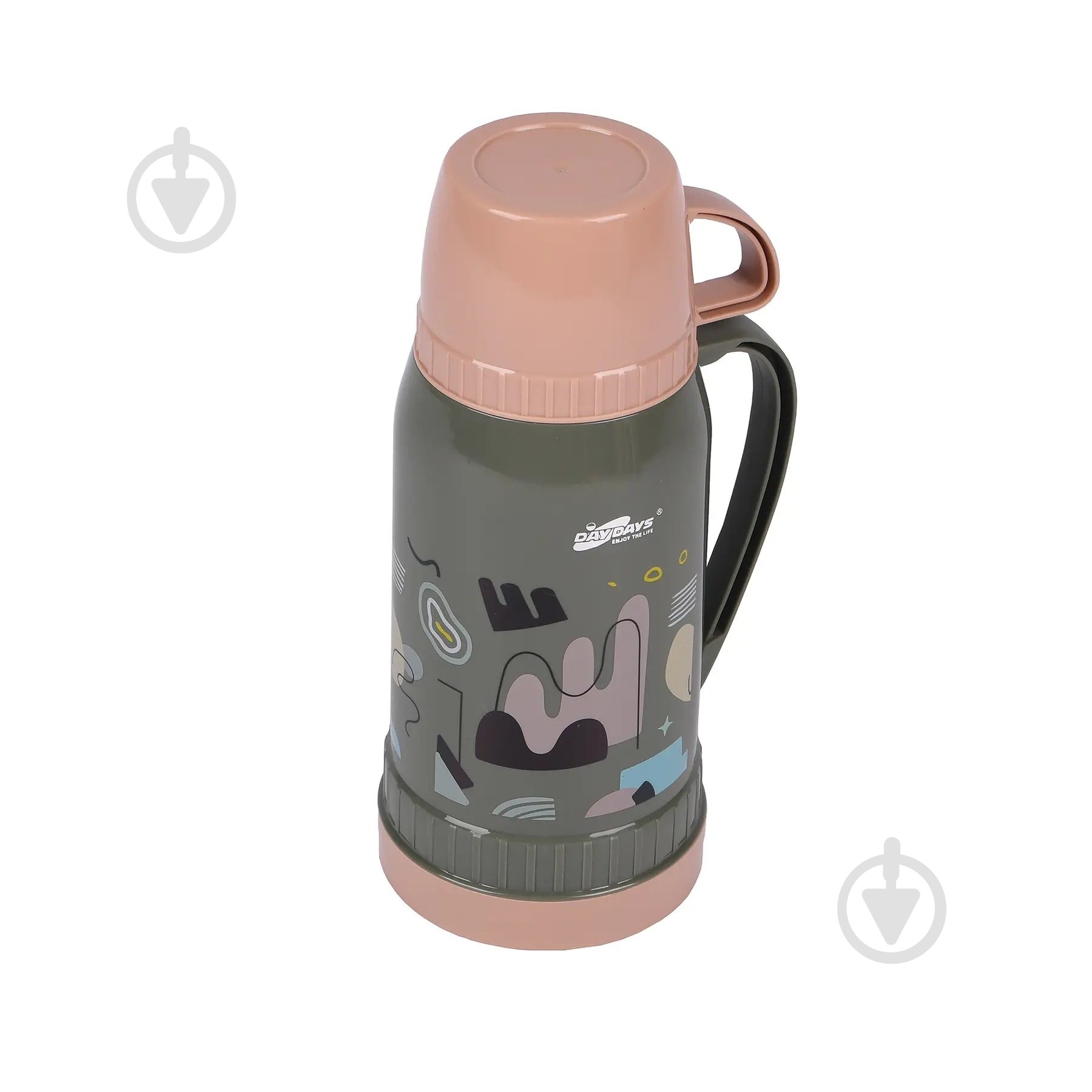 Термос детский Supretto для напитков с ручкой и чашкой 1 л хаки с кофейным (82790003) - фото 1 Термос детский Supretto для напитков с ручкой и чашкой 1 л хаки с кофейным (82790003) - фото 1