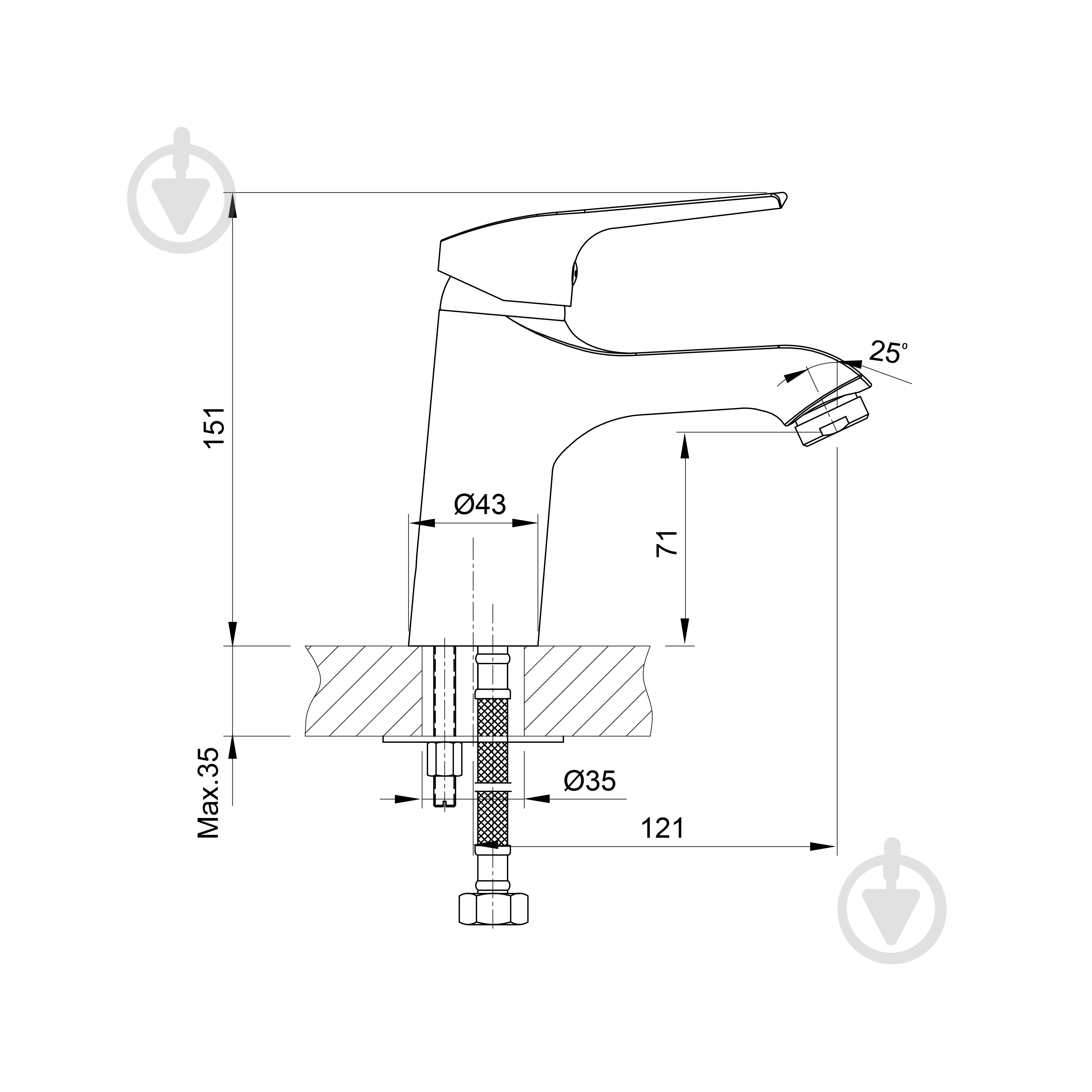 Смеситель для умывальника Koller Pool Twist TW0200 - фото 4