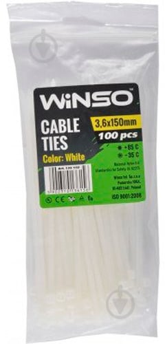 Хомут пластиковый WINSO 3,6х150мм 100 шт. 284241 - фото 1 Хомут пластиковый WINSO 3,6х150мм 100 шт. 284241 - фото 1