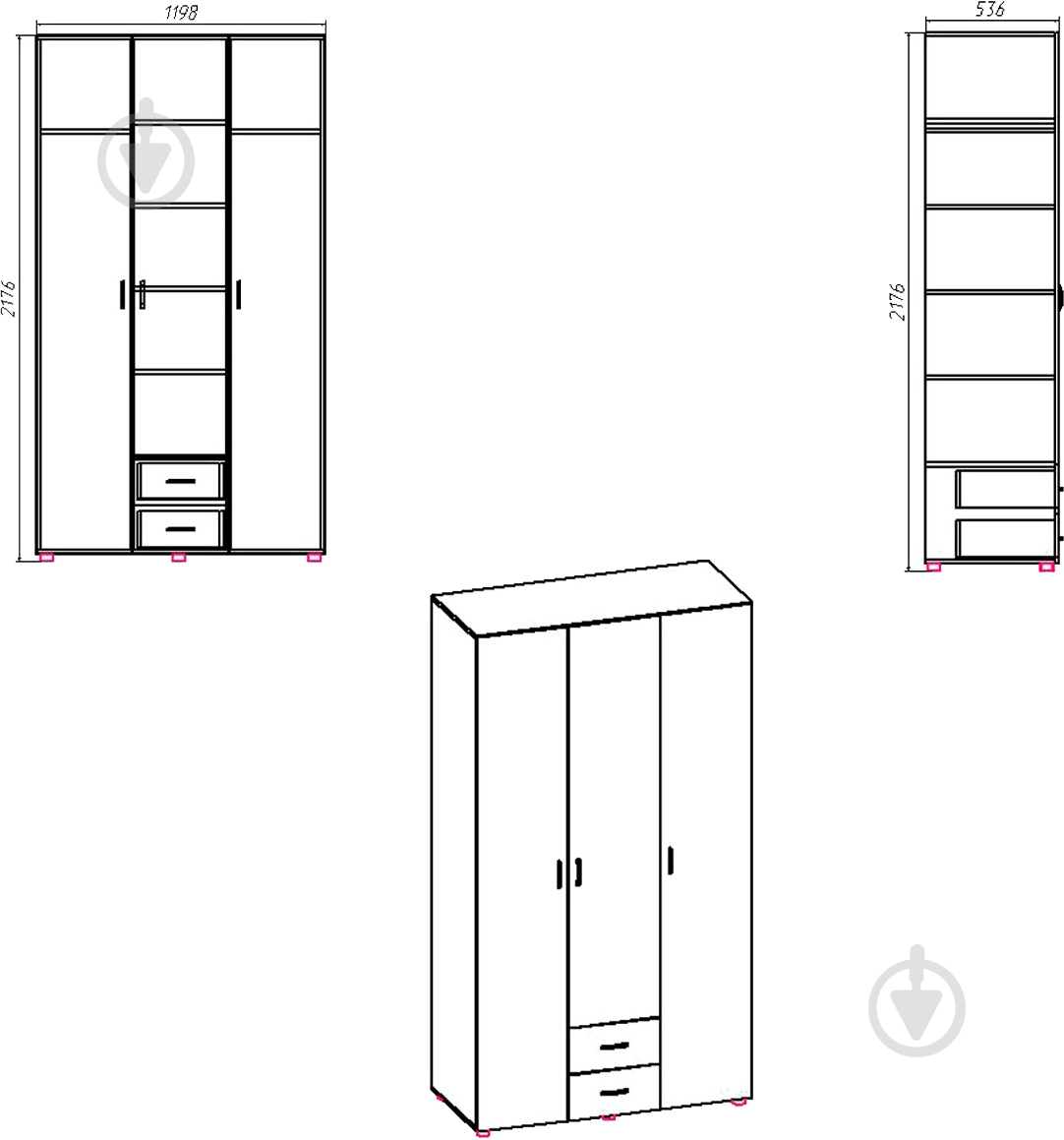 УЦЕНКА! Шкаф Компанит 6 нимфея альба (УЦ №97) - фото 5