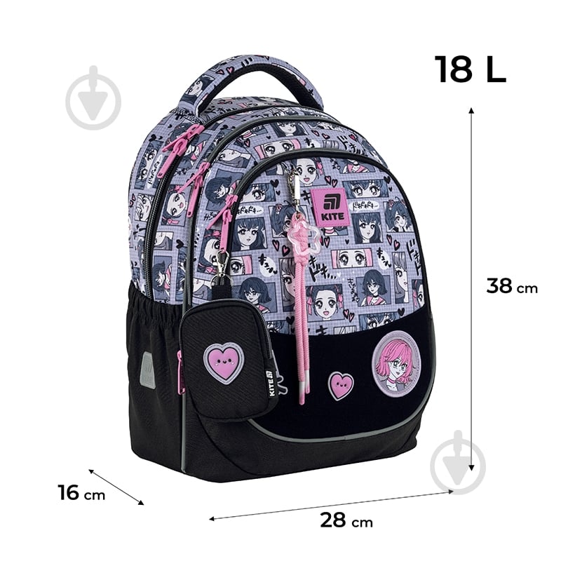 Рюкзак шкільний KITE Education Anime Girl K25-700M-1 - фото 2 Рюкзак шкільний KITE Education Anime Girl K25-700M-1 - фото 2
