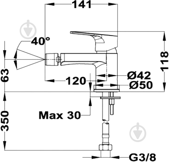 Смеситель для биде Teka MANACOR 846261200 - фото 2