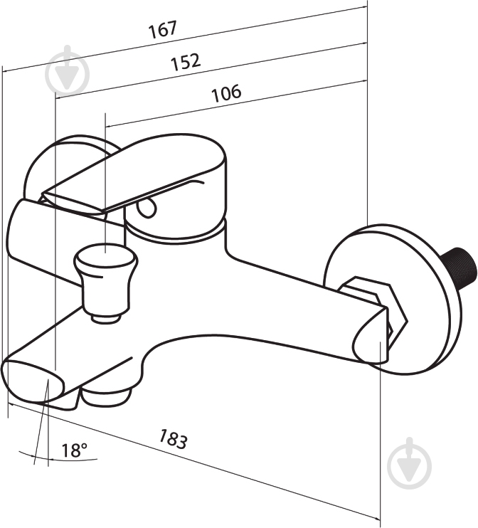 Смеситель для ванны Damixa Origin Balance 791000000 - фото 2