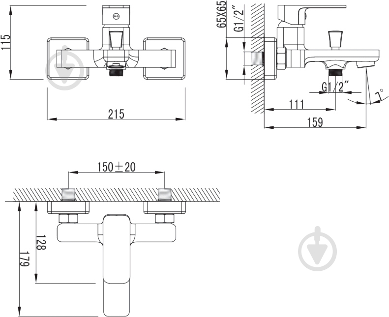 Смеситель для ванны Imprese BILOVEC 10255 - фото 2
