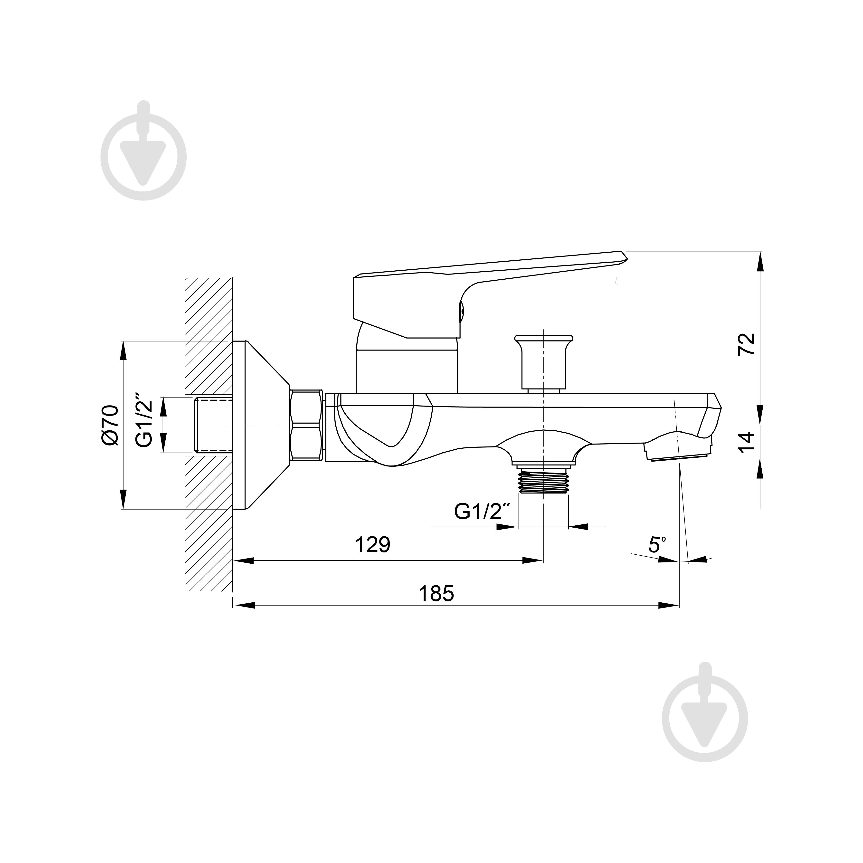 Смеситель для ванны Koller Pool Edge ED0100 - фото 5
