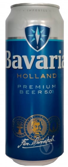 Пиво Bavaria светлое фильтрованное ж/б 5% 0,5 л - фото 1