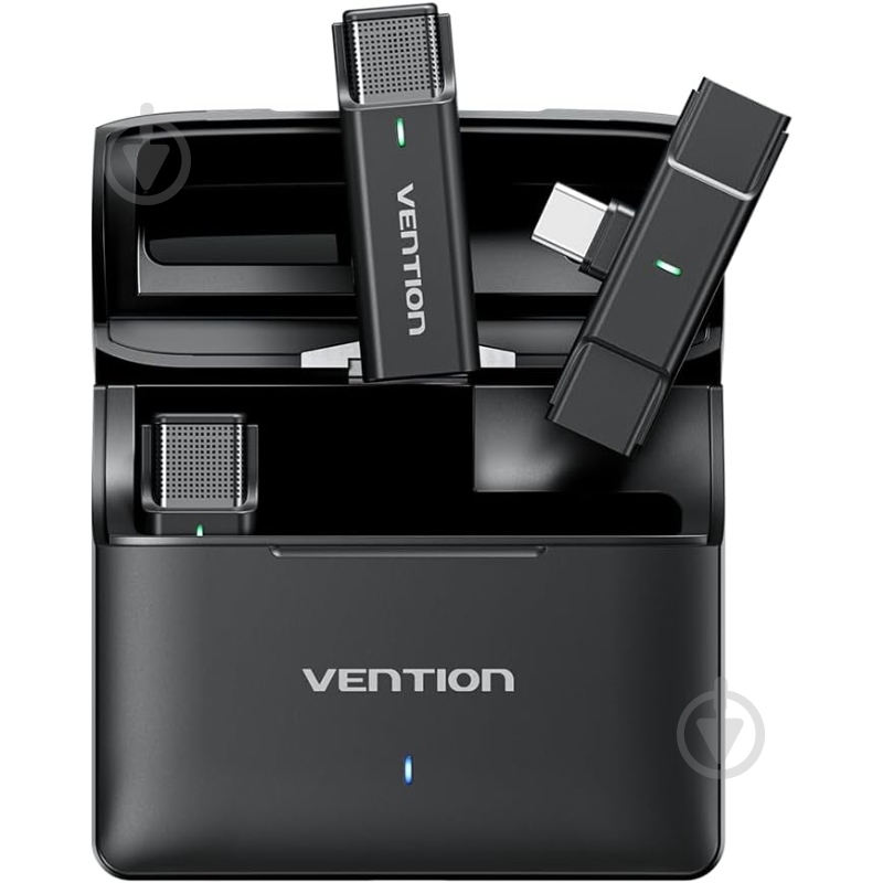 Мікрофон Vention USB-C 2-Pack Wireless Lavalier with Charging Case (NCAB0) - фото 1