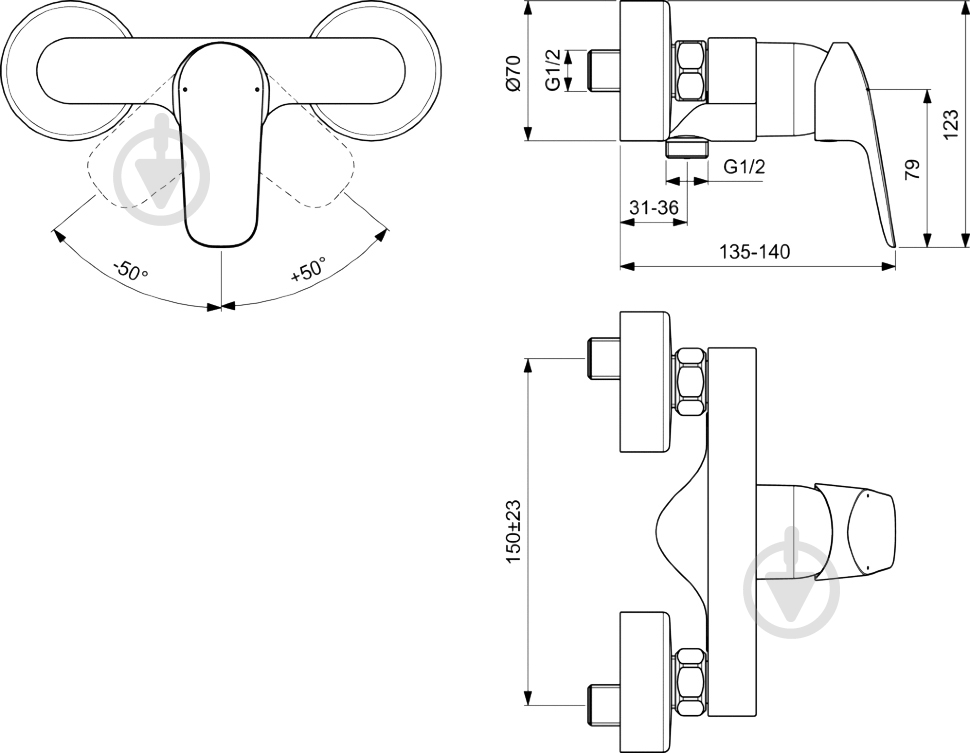 Змішувач для душу Ideal Standard Cera Flex B1720AA - фото 2