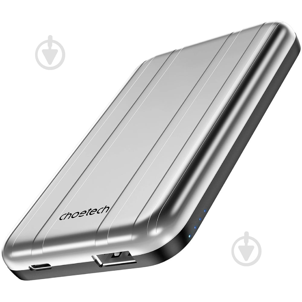 Повербанк Choetech Magnetic Wireless 5000 mAh silver (6932112104779) - фото 1