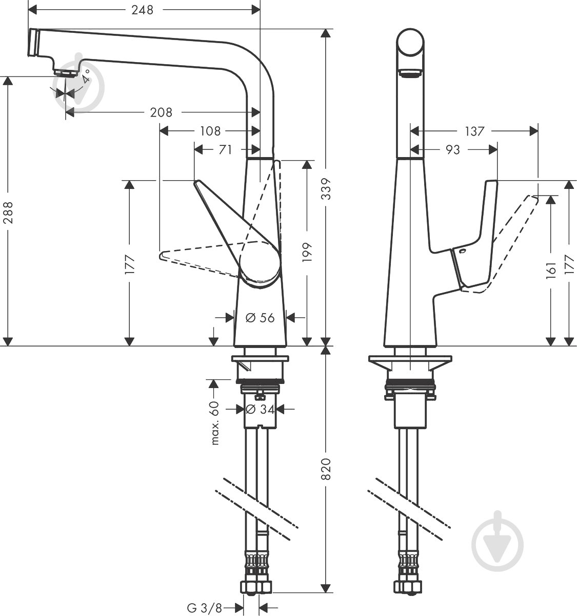 Змішувач для кухні Hansgrohe 72820000 - фото 2 Змішувач для кухні Hansgrohe 72820000 - фото 2