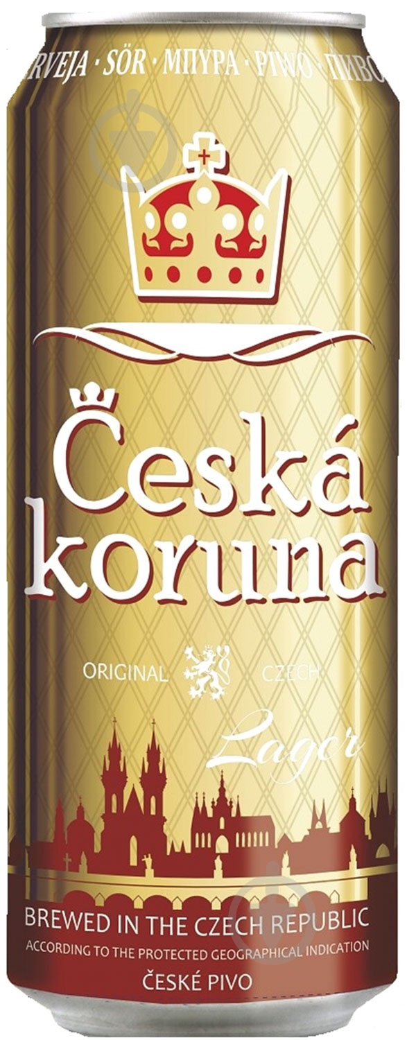 Пиво Ceska Koruna Lager світле фільтроване ж/б 4,7% 0,5 л - фото 1