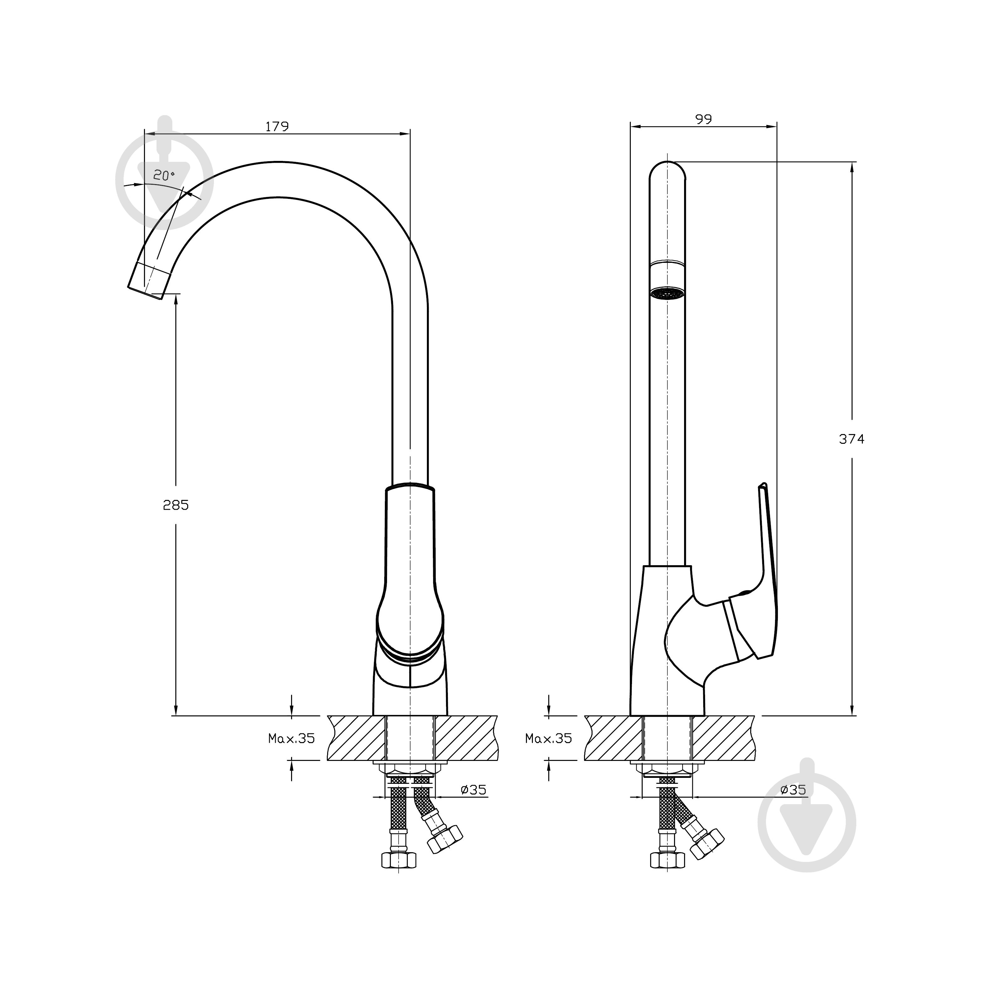 Смеситель для кухни Koller Pool TW0500 - фото 4