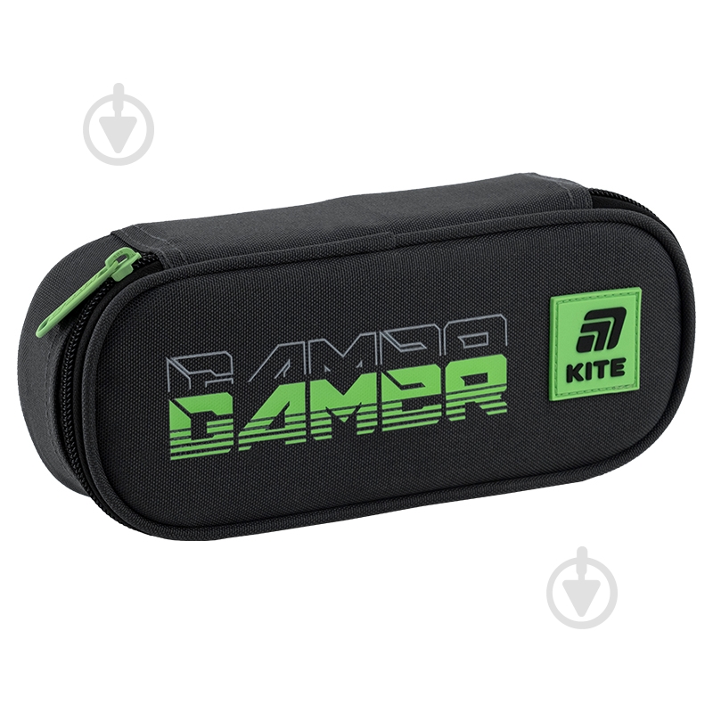 Пенал Gamer K25-599-2 KITE чорний із візерунком - фото 1 Пенал Gamer K25-599-2 KITE чорний із візерунком - фото 1