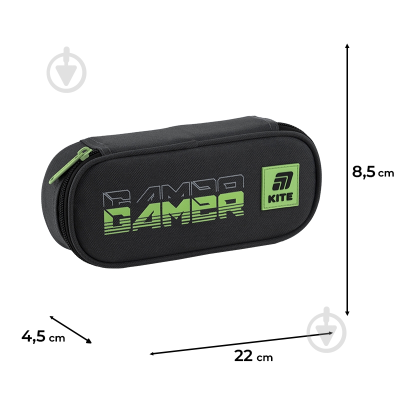 Пенал Gamer K25-599-2 KITE чорний із візерунком - фото 2 Пенал Gamer K25-599-2 KITE чорний із візерунком - фото 2