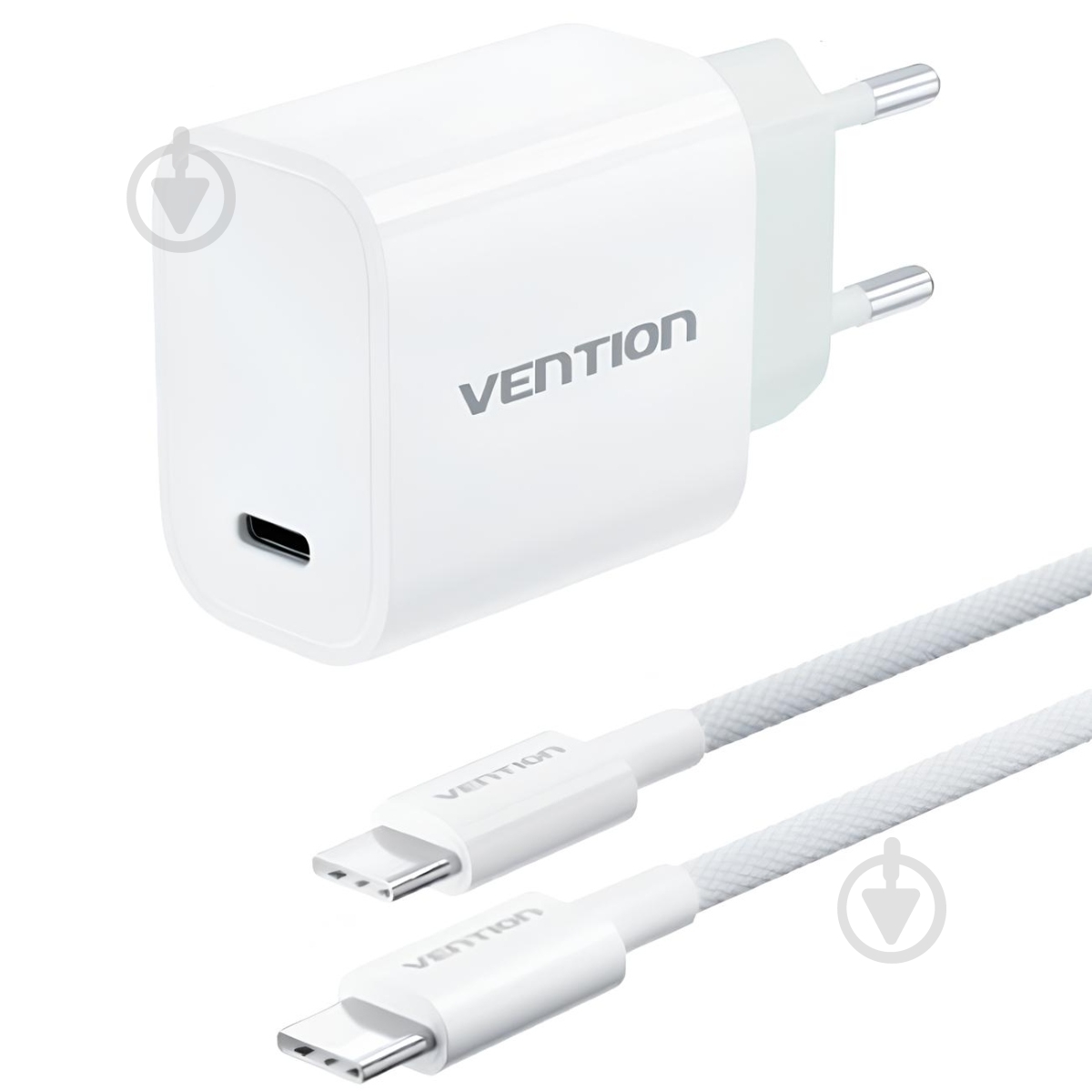 Зарядное устройство Vention 1xUSB-C 30W + USB-C cable М-М White - фото 1