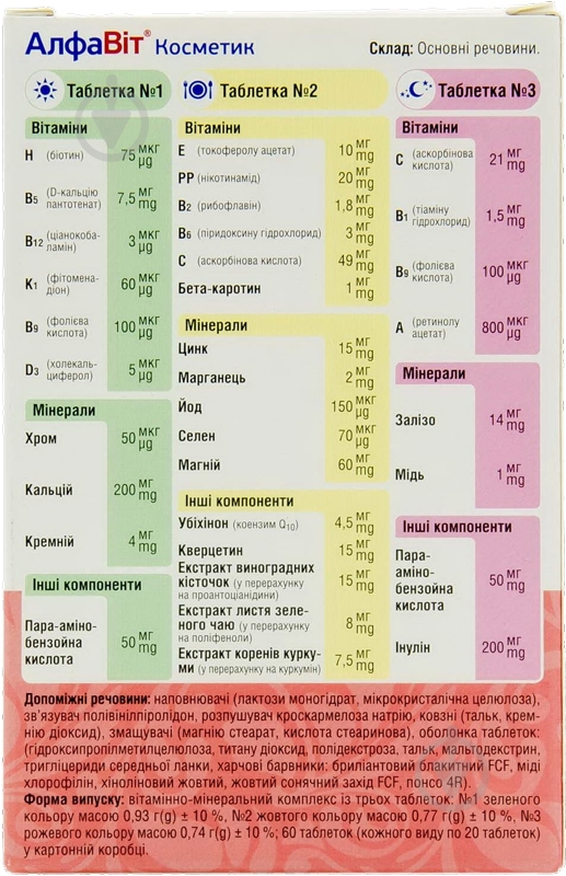 Алфавит косметик Витамины 60 шт./уп. - фото 2