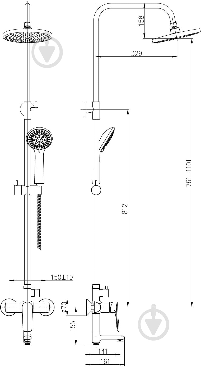 Душевая система Imprese Blanice T-10330 - фото 2