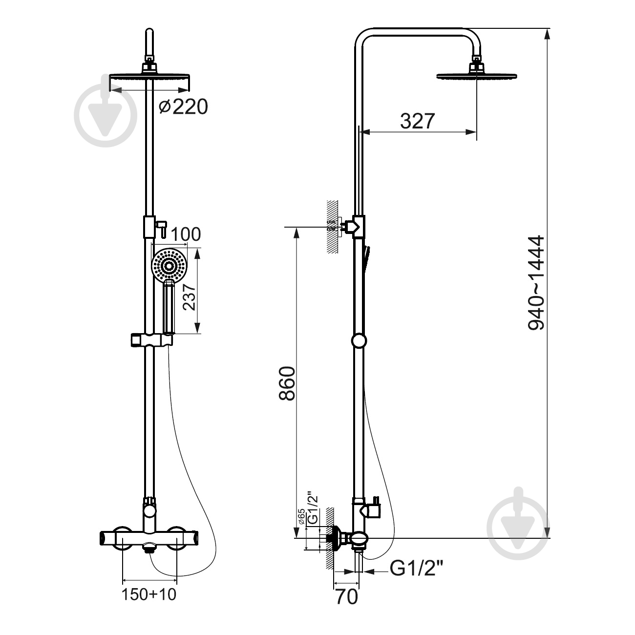 Душевая система Imprese Centrum T-15420 - фото 2