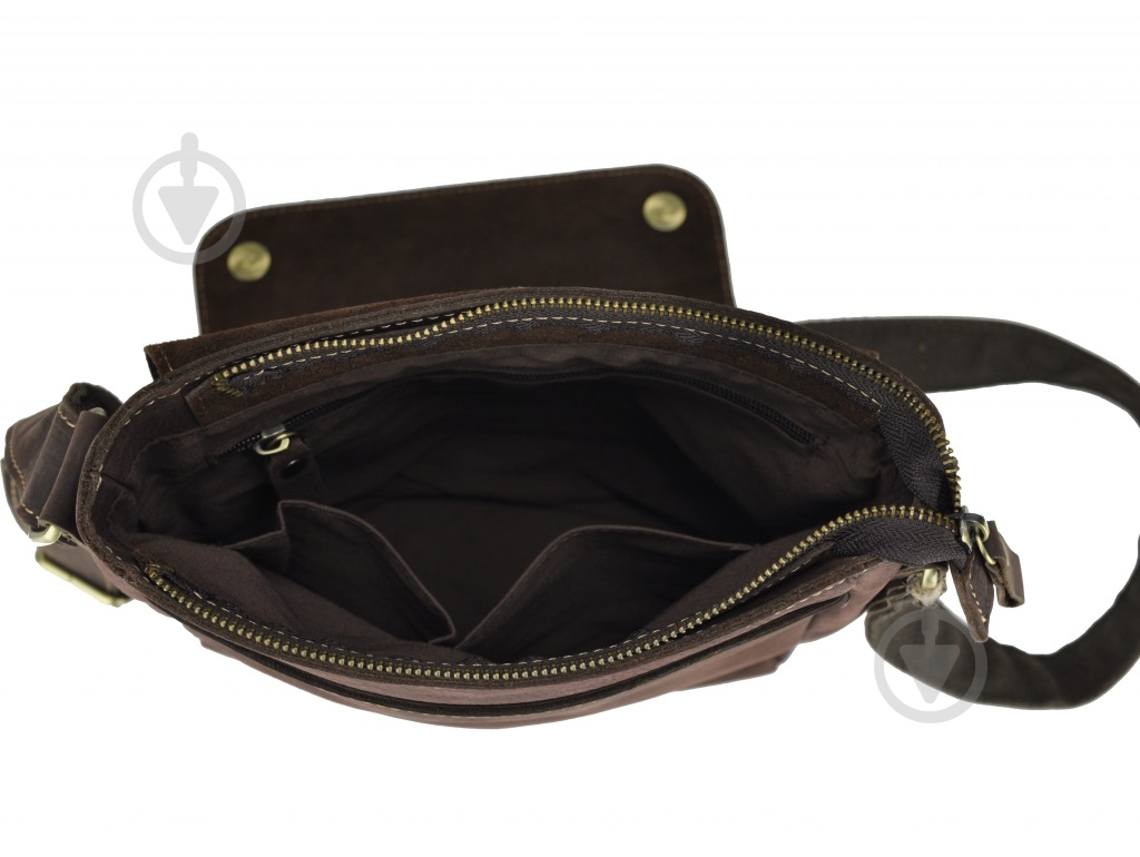 Сумка мужская через плечо Tiding Bag G1157DB коричневый - фото 4